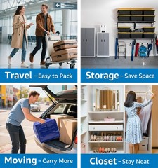 6 Pack Large Moving Bags Heavy Duty – Reusable Storage Bags with Zippers &