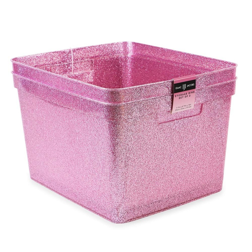 Isaac Jacobs Large Glitter Storage Bin (14” x 11.5” x 8.75”) S