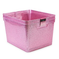 Isaac Jacobs Large Glitter Storage Bin (14” x 11.5” x 8.75”) S