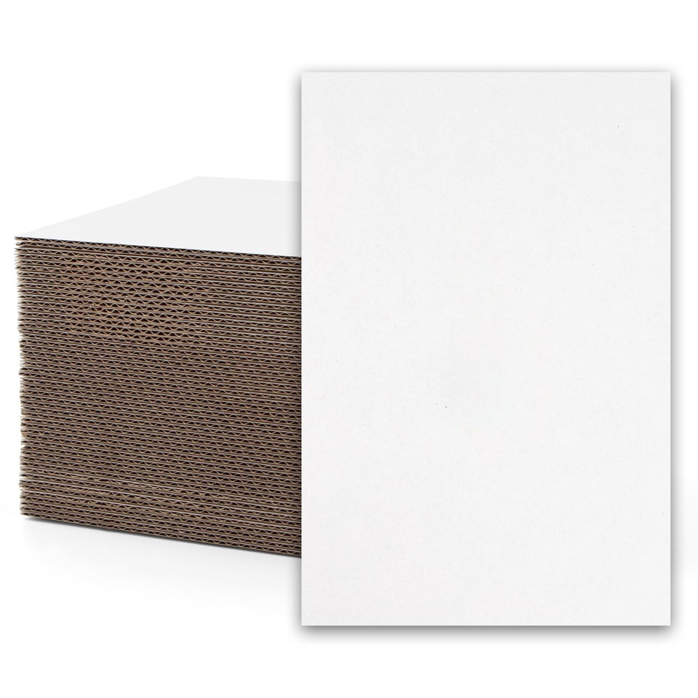 50 PCS Corrugated Cardboard Sheets 6×9 Inch 1/16 Thick White Flat Insert