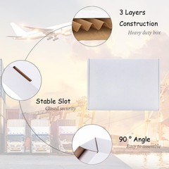 10x7x3 inch Shipping Boxes Set of 25,White Corrugated Cardboard Box for Mailing