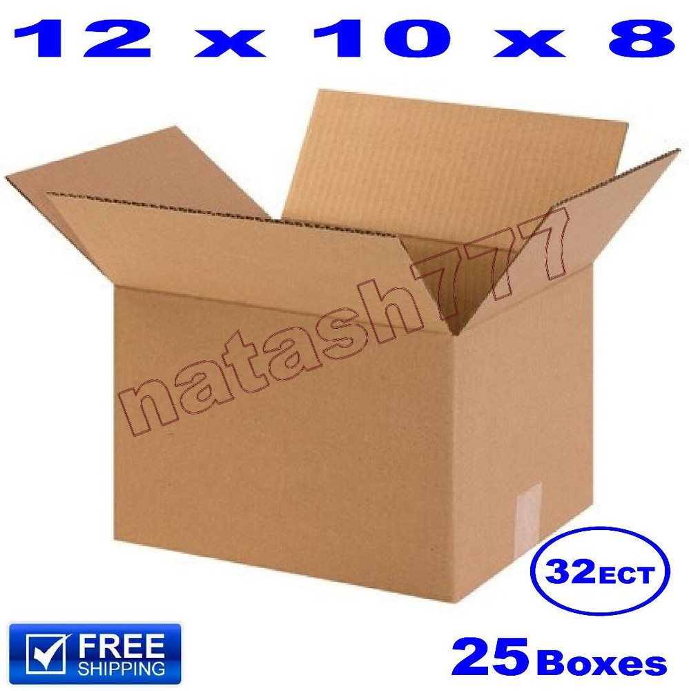 25 – 12x10x8 Cardboard Boxes 32-ECT Mailing Packing Shipping Corrugated Carton