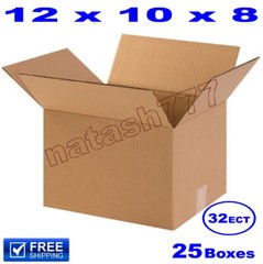 25 – 12x10x8 Cardboard Boxes 32-ECT Mailing Packing Shipping Corrugated Carton