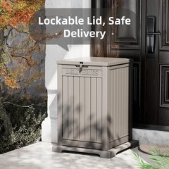 LHBGO Package Delivery Box for Outside, 48 Gallon Storage with Lockable Secur…