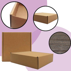 7X7X2 Inches Shipping Boxes Set of 25, Brown Corrugated Mailing Cardboard Box Li