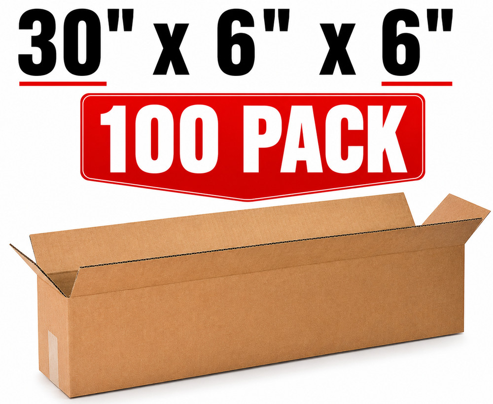 100 30x6x6 Cardboard Paper Boxes Mailing Packing Shipping Box Corrugated Carton