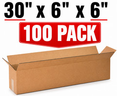 100 30x6x6 Cardboard Paper Boxes Mailing Packing Shipping Box Corrugated Carton