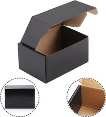 25 Pack 6X4X3 Shipping Boxes for Small Business, Black Packaging Cardboard Boxes