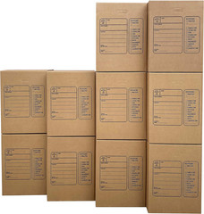 Moving Boxes with Handles, 10 Premium Large, 18 X 18 X 24, Brown, BOXINDSLAR10