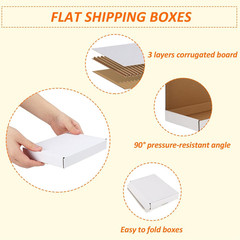 HORLIMER 7x5x1 Shipping Boxes Set of 100, White Corrugated Cardboard Mailer Box