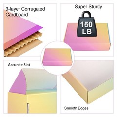 Shipping Boxes Small 7x5x2″, 30 Pack Colorful Corrugated Cardboard Boxes, Mai…