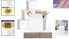 White Corrugated Shipping Boxes 6x6x6 – 40 Pack for Small Businesses