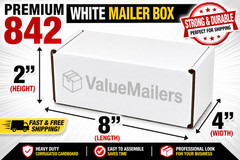 100 – 8 x 4 x 2 White Corrugated SHIPPING Mailer Packing Storage BOX Boxes