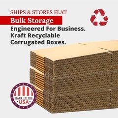 Wide Opening Kraft Corrugated Boxes 16″L x 6″W x 6″H, Eco-Friendly Pack of 25