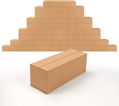 Brand New 40 Pack Small Cardboard Boxes Brown 12x4x4