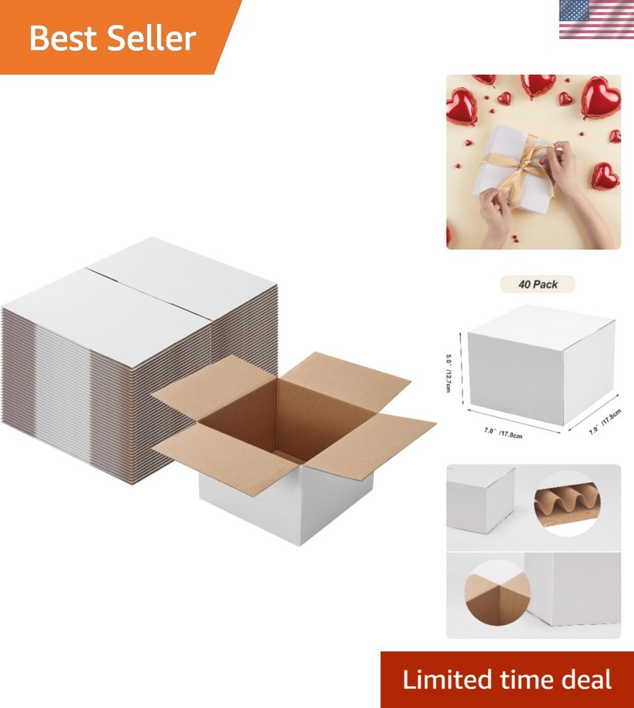 Brand New 7x7x5 White Shipping Boxes Set of 40