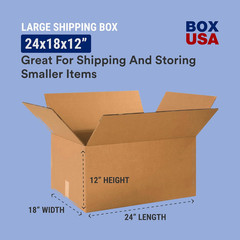 Shipping Boxes 24″L X 18″W X 12″H 10-Pack Large Double Walled Corrugated Boxes f