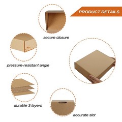 PHAREGE 12x9x3 inch Shipping Boxes 20 Pack, Brown Cardboard Shirt Gift Boxes wit
