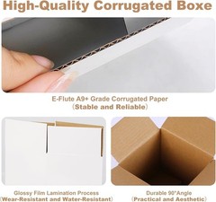 5 Heavy-Duty 8x6x4 Shipping Boxes – White Corrugated Cardboard for Gifts