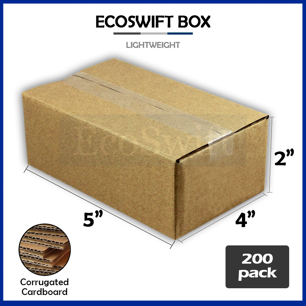 200 5x4x2 EcoSwift Cardboard Packing Moving Shipping Boxes Corrugated Box Carton