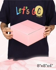 30-Pack 8x8x4 inch Cute Pink Shipping Boxes Gift Packaging Mailers Corrugated