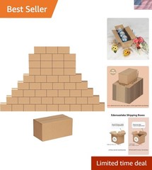 50 Pack Small Corrugated Shipping Boxes – Brown, 8x4x4 Inches