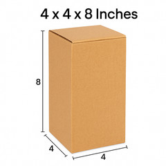 100 Corrugated Shipping Boxes 4x4x8 Kraft Cardboard Cartons Mailing Packing