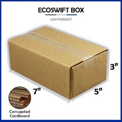 1-Box 7x5x3 “EcoSwift” Brand Cardboard Packing Mailing Shipping Corrugated