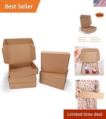 Sturdy 6-Pack Tuck Top Mailer Boxes 12x9x3 Inches for Professional Packaging