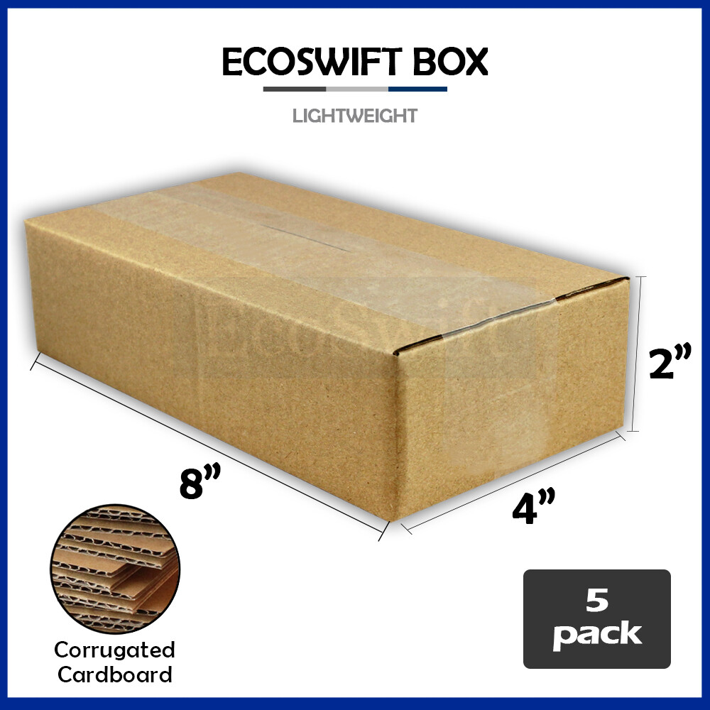 5 8x4x2 EcoSwift Cardboard Packing Moving Shipping Boxes Corrugated Box Cartons