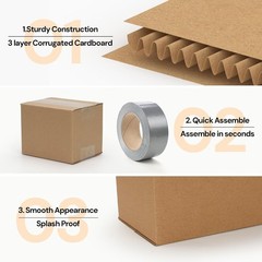 40 Pack 4x4x3 Shipping Boxes Corrugated Cardboard Mailers Packing Moving Box