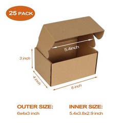 6x4x3 inch Shipping Boxes Bulk 25 Pack Brown, Tab Lock Tuck Top Mailer Boxes …