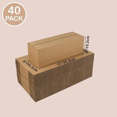 Brand New 40 Pack Small Cardboard Boxes Brown 12x4x4