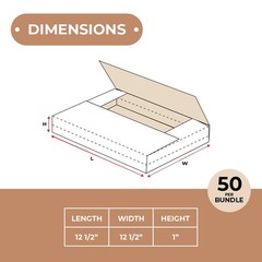 White Easy-Fold Mailers 12 1/2 x 12 1/2 x 1″ ECT-32B 50/Case