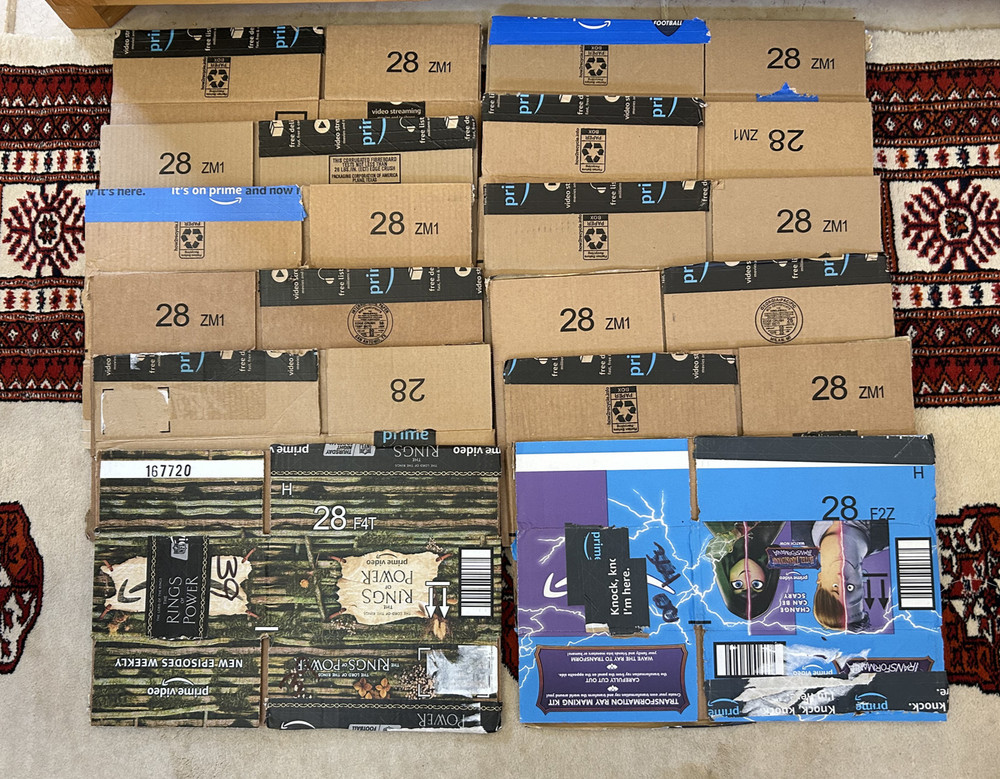 Twelve (12) Shipping/Mailing boxes, 10” x 7-1/2” x 4-1/4”, Used, Box #28