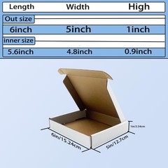 6x5x1 inch White Shipping Boxes 50 Pack, Small Corrugated Cardboard Mailer Bo…