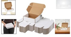8x6x2 Shipping Boxes White 25 Pack Cardboard Mailer for Small Business Packaging