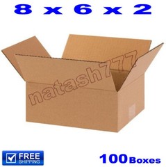100 – 8x6x2 Cardboard Boxes 32ECT Mailing Packing Shipping Corrugated Carton