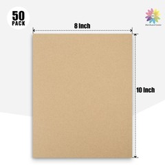 Mat Board Center, 50 Corrugated Cardboard Sheets 8×10 Inches Flat Card Board …