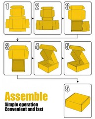 50 PCS Yellow 6x4x1.6 Inch Small Corrugated Cardboard Shipping Mailer Box