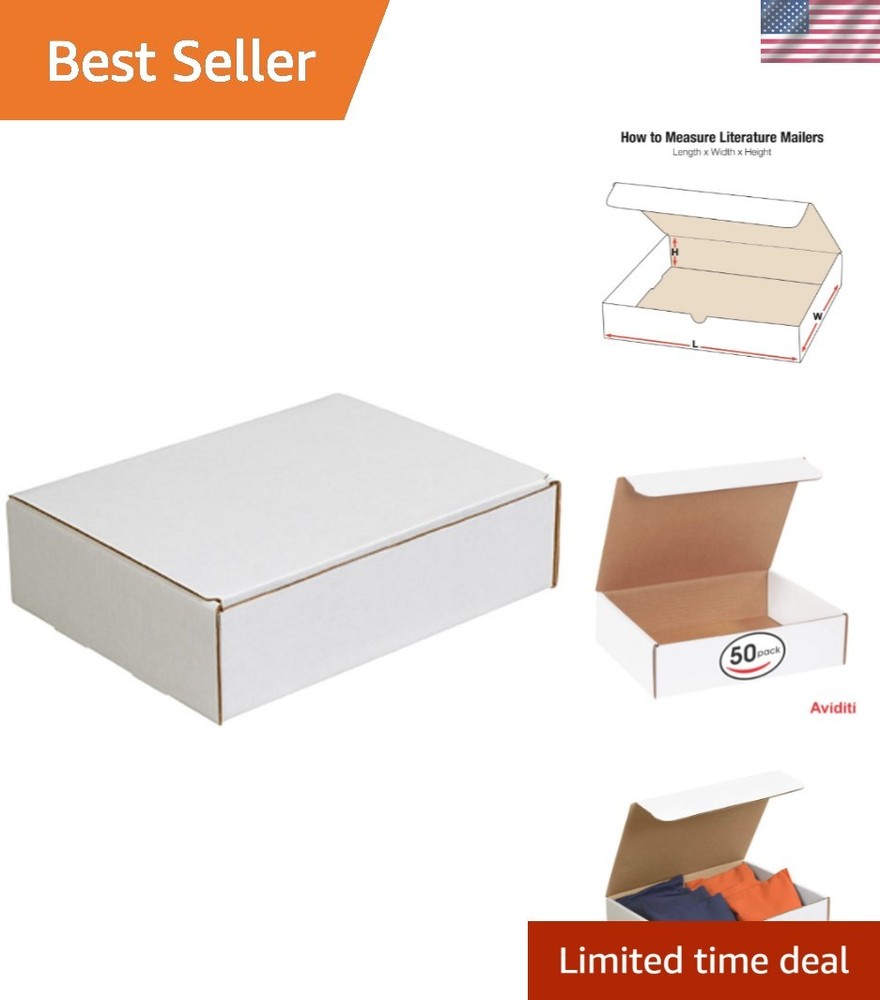 50-Pack Medium Corrugated Mailer Boxes – Durable & Eco-Friendly 11.1″ x 8.75″