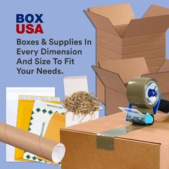 BOX USA 4x4x36 Tall Corrugated Boxes, Tall, 4L x 4W x 36H, Pack of 25 | Kraft
