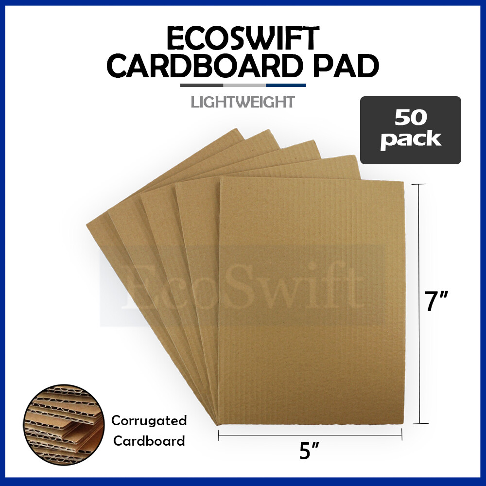 50 5×7 EcoSwift Corrugated Cardboard Pads Filler Inserts Sheet 23 ECT 1/8″ Thick