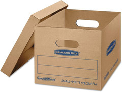 Small Classic Moving Box 20 Pack, Reinforced Handles, Tape-Free Assembly, Box wi