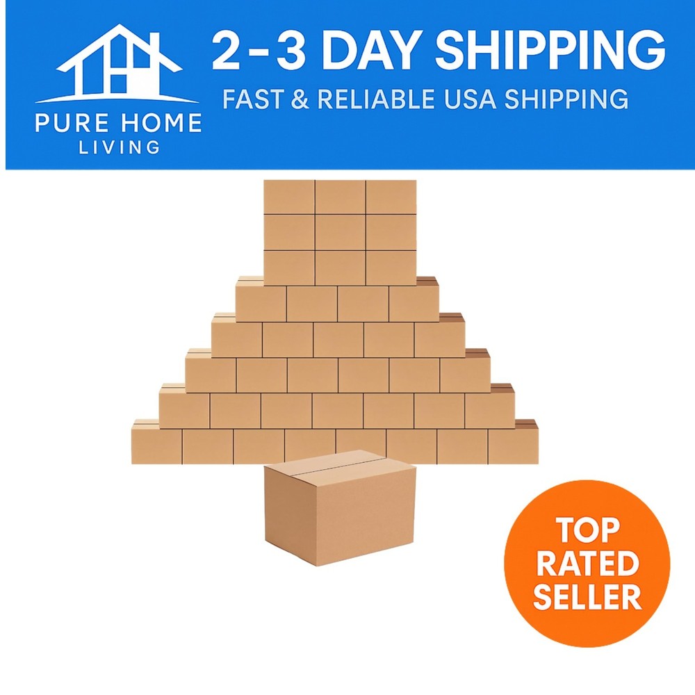Eco-Friendly 40 Pack 8x6x6 Shipping Boxes for Packing & Moving Essentials
