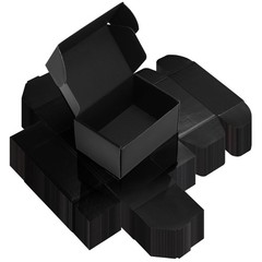 Pack of 40 Black Cardboard Shipping Boxes 6x4x3