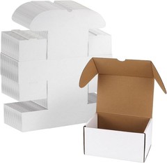 Sturdy 6x4x3 White Corrugated Boxes – 40 Pack for Reliable Shipping Solutions