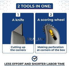 Heavy Duty Utility Retractable Knife Scoring Wheel Box Sizer Carton Resizer