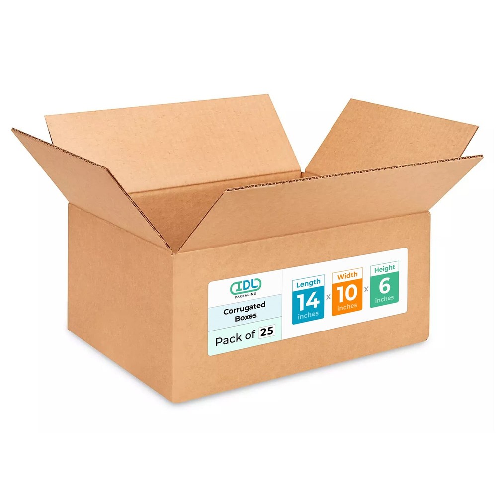 Medium Moving & Shipping Boxes 14″L x 10″W x 6″H (25-Pack) – Extra Strength 2…