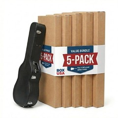 BOX USA Heavy-Duty Guitar Shipping Boxes (Pack of 5) – 18″ x 6″ x 45″ Corruga…